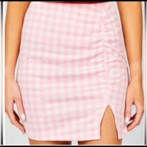 Altard State Pink Gingham Mini Skirt